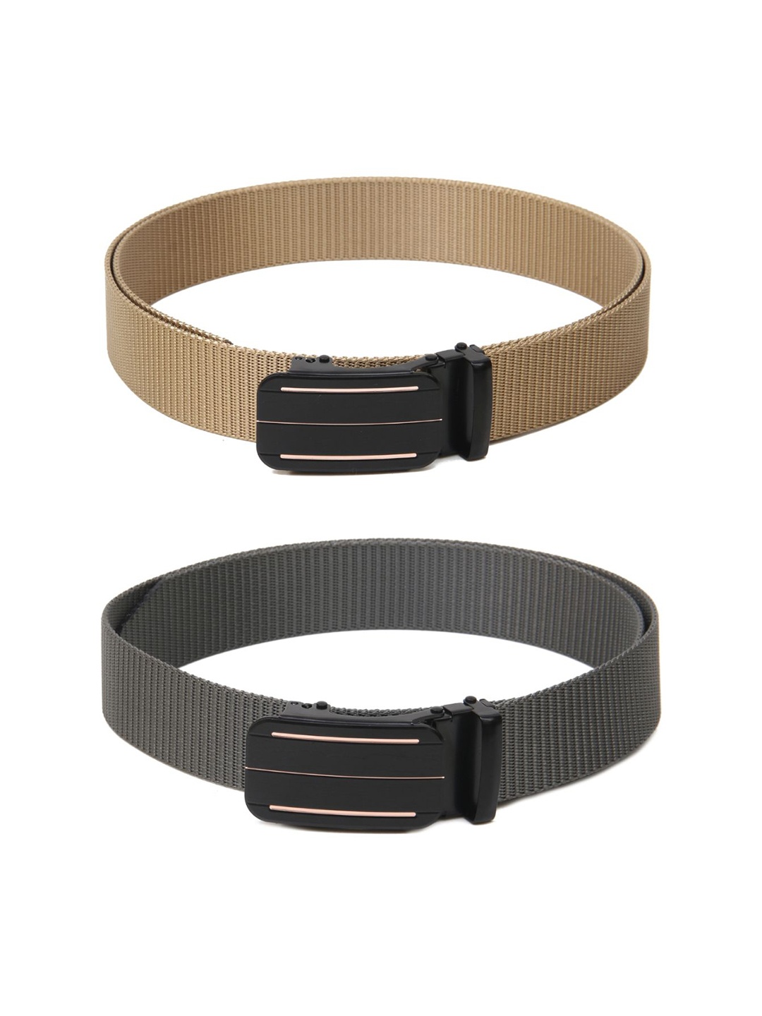 

Calvadoss Men Set Of 2 Textured Canvas Belt, Beige