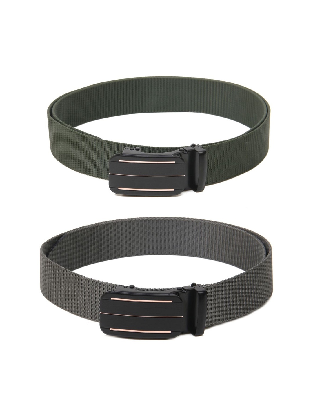 

Calvadoss Men Set of 2 Textured Belts, Green