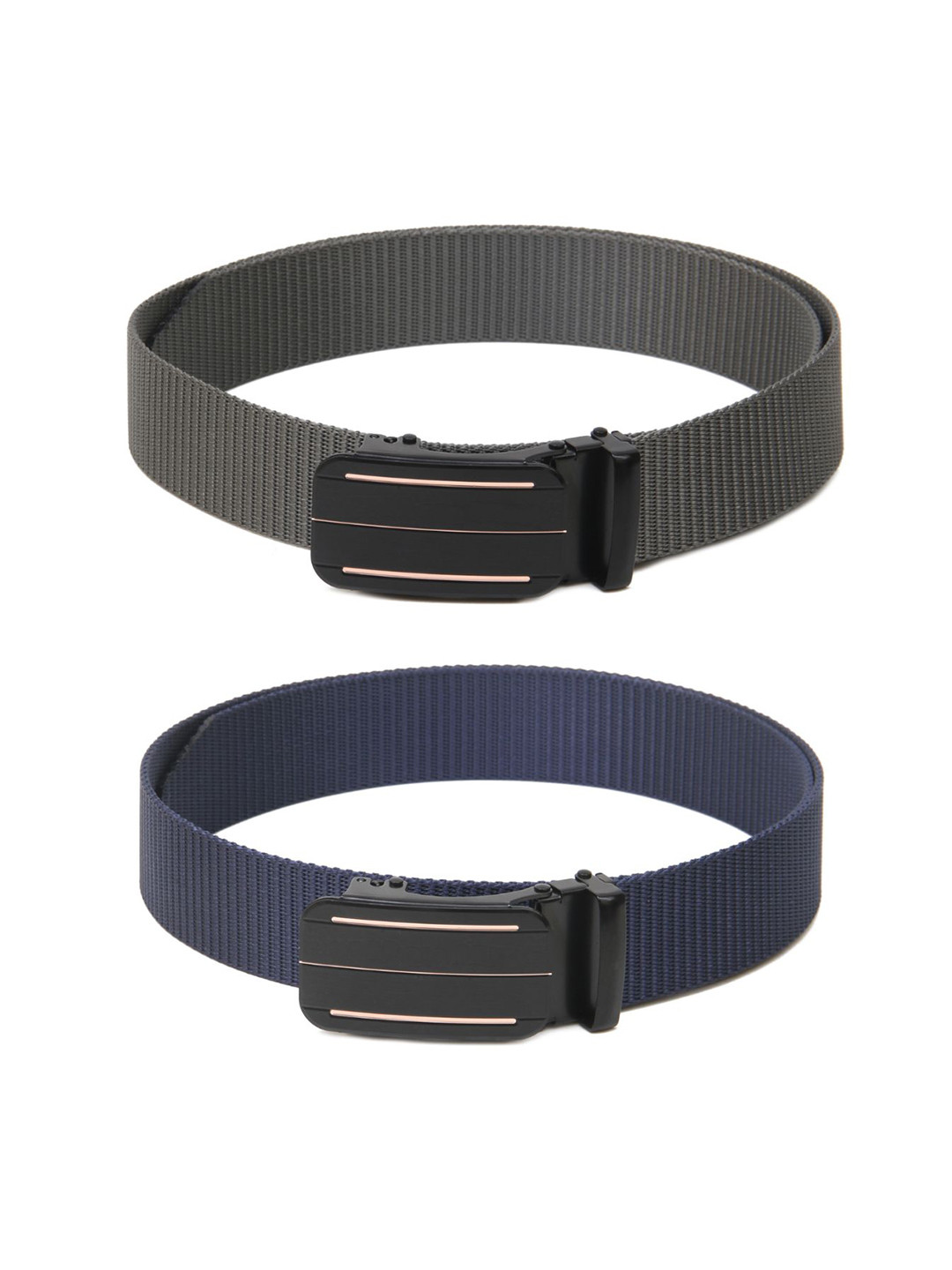 

Calvadoss Men Set of 2 Textured Belt, Grey