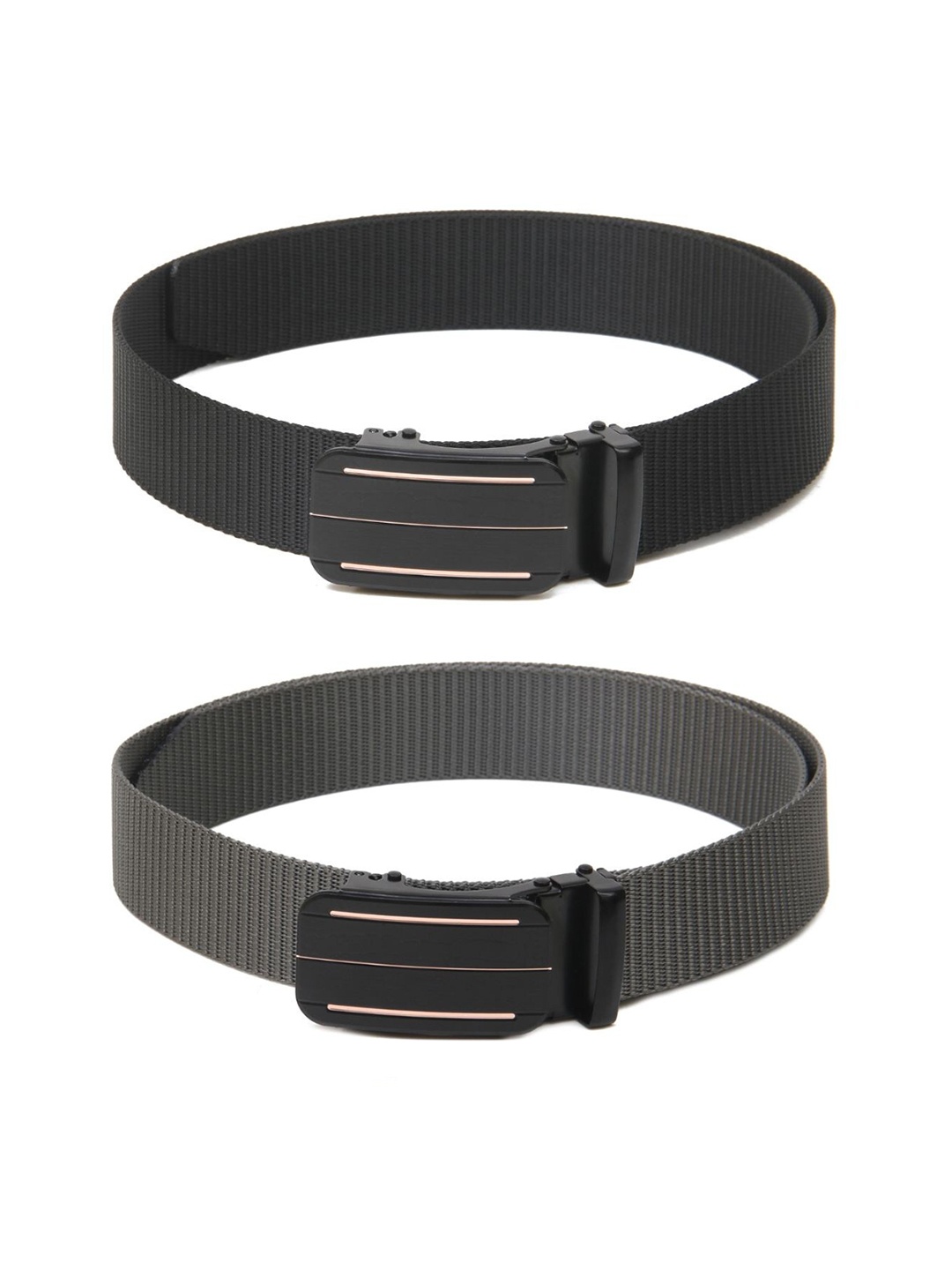 

Calvadoss Boys Set Of 2 Textured Belts, Black