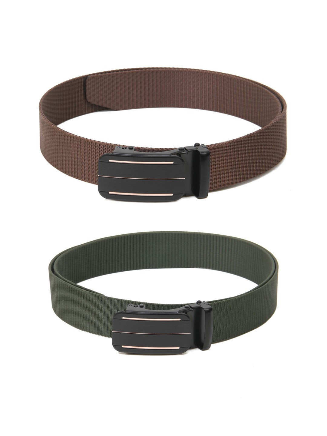 

Calvadoss Boys Set Of 2 Textured Belts, Brown
