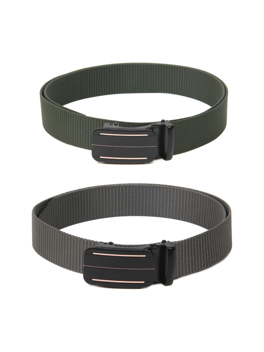 

Calvadoss Girls Set Of 2 Textured Belts, Green