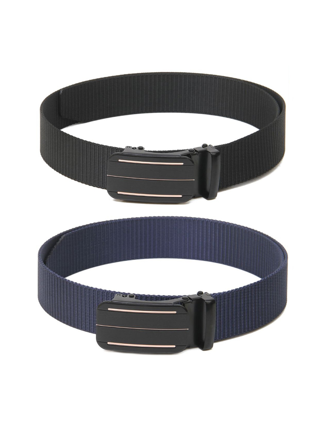 

Calvadoss Set Of 2 Girls Textured Belts, Black