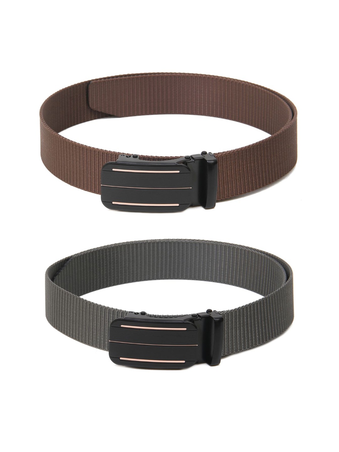 

Calvadoss Girls Set Of 2 Textured Belts, Brown
