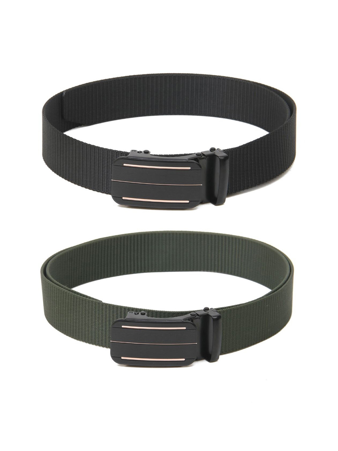 

Calvadoss Girls Set Of 2 Textured Canvas Belt, Black