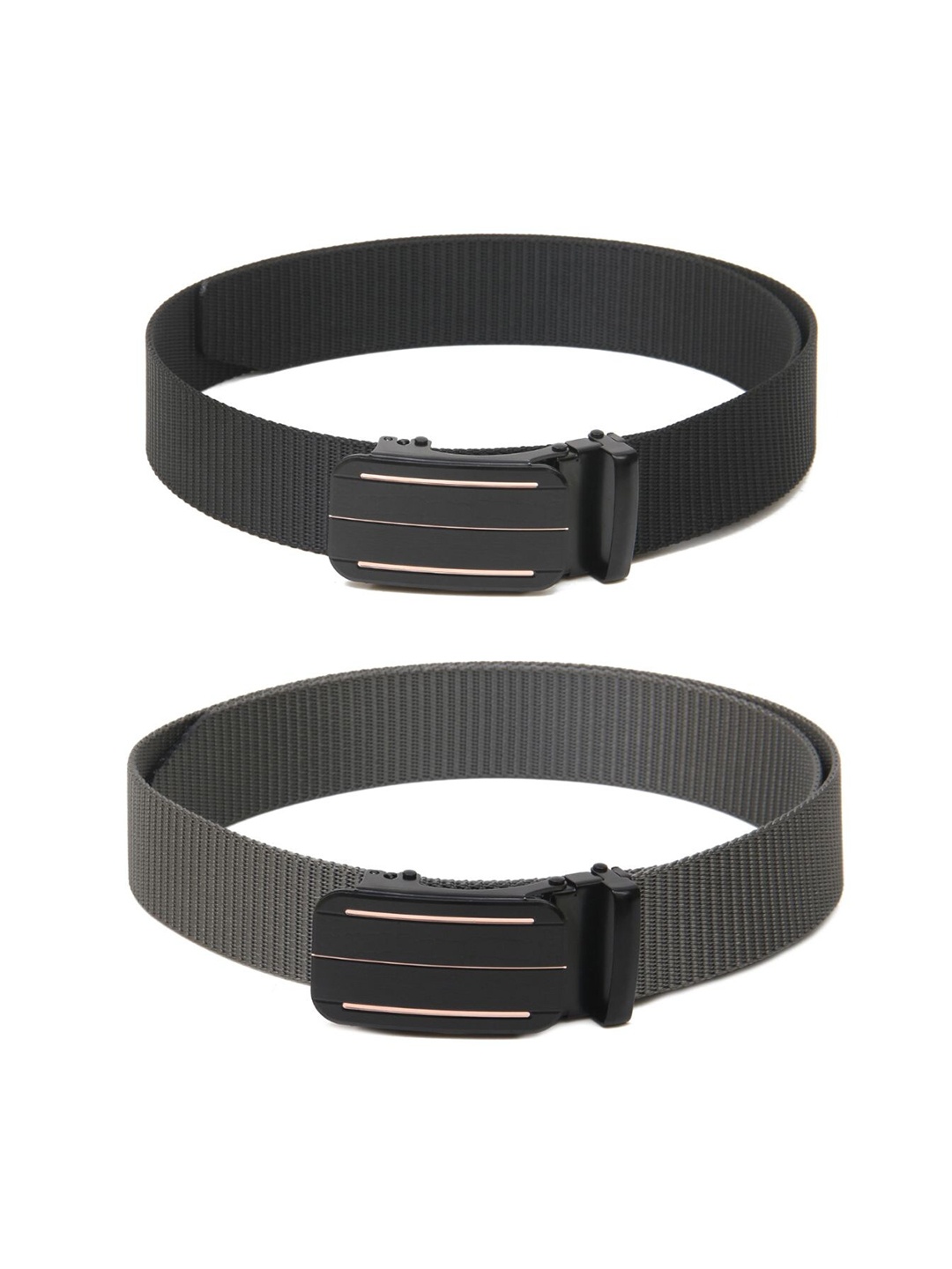 

Calvadoss Set Of 2 Girls Textured Belts, Black