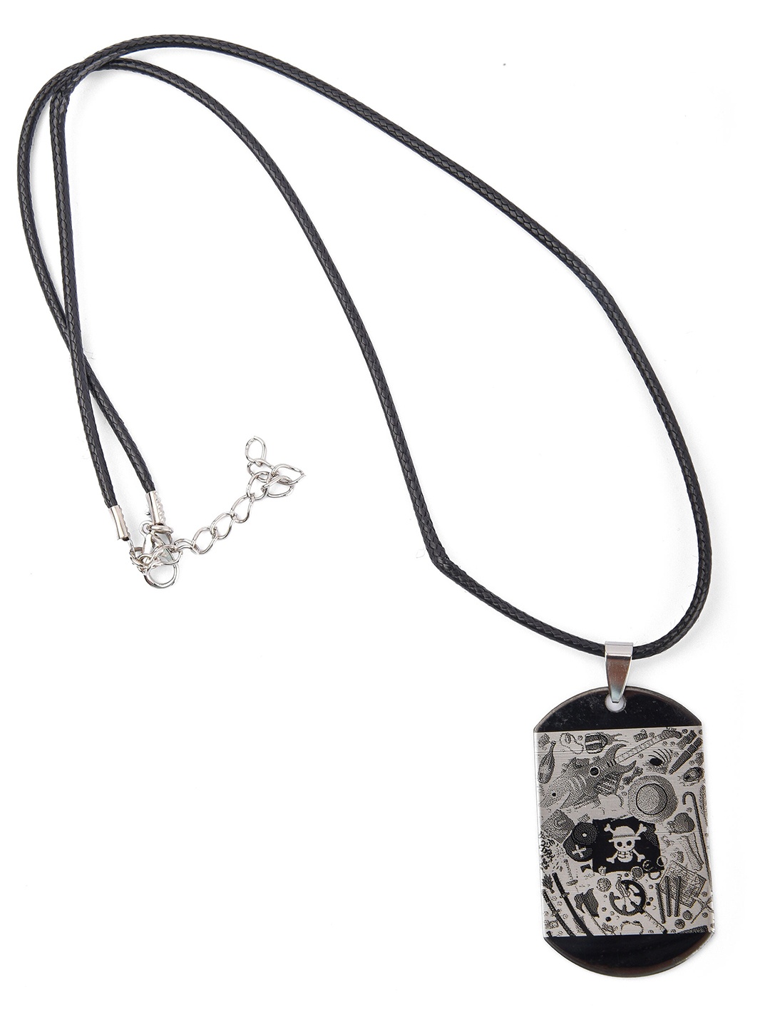 

COMICSENSE Unisex One Piece Anime Strawhat Anime Necklace Pendant, Silver