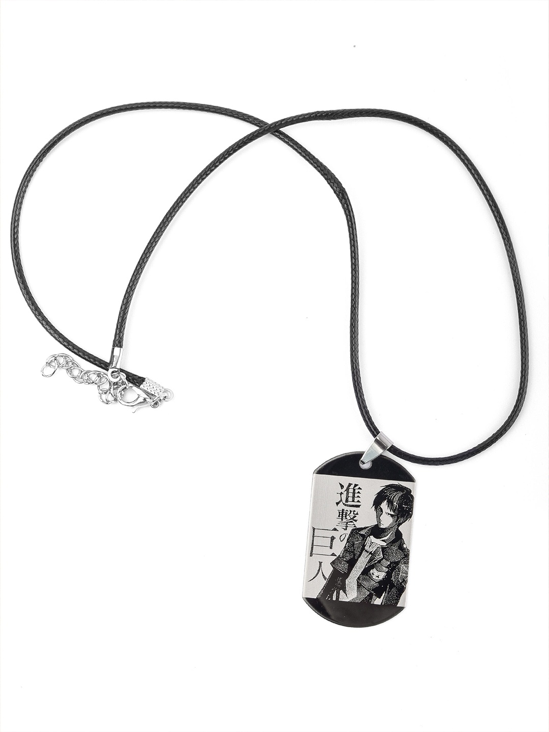 COMICSENSE Geometric Anime Pendants with Chains, Black