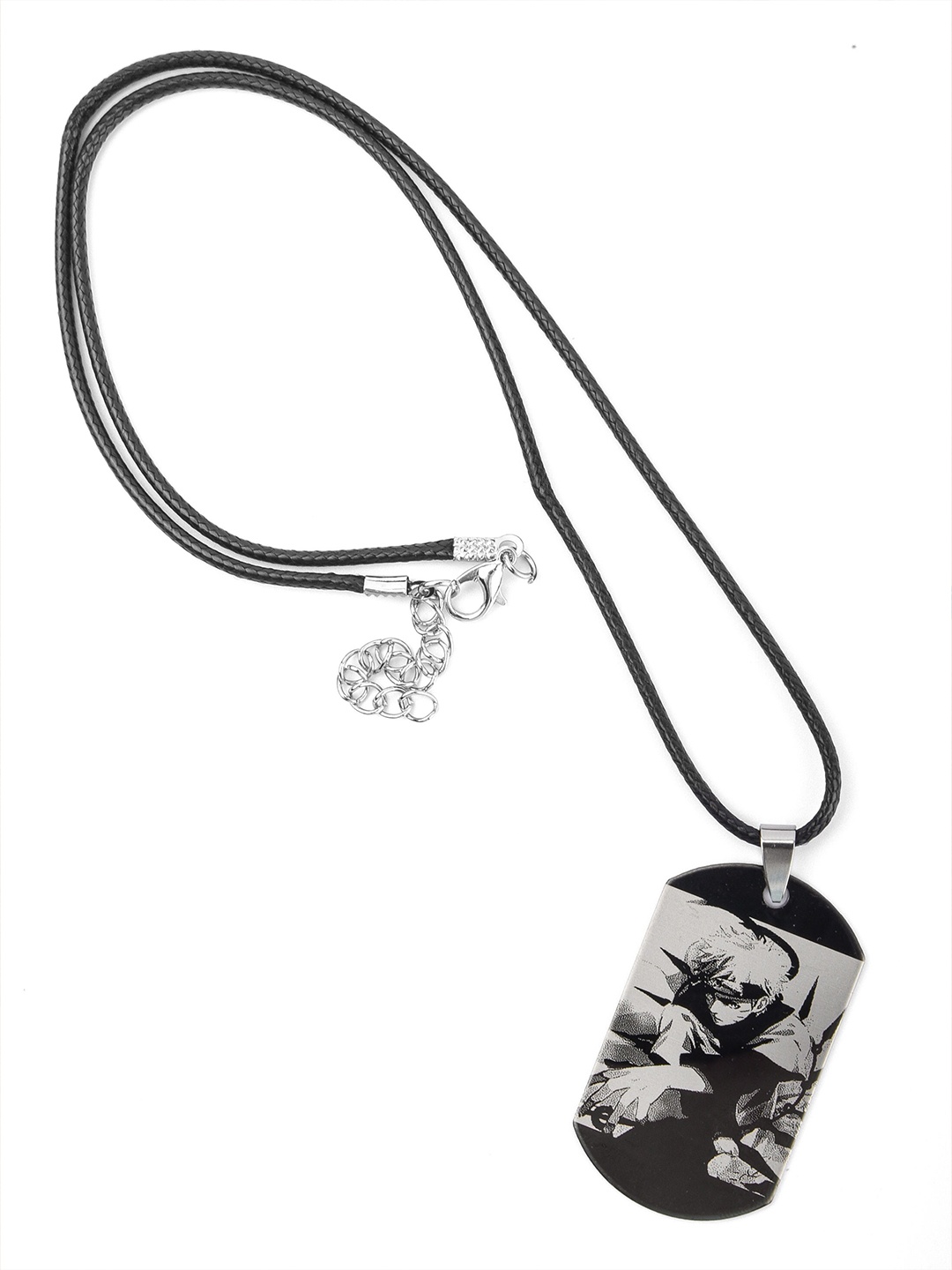 

COMICSENSE Geometric Anime Pendants with Chains, Silver
