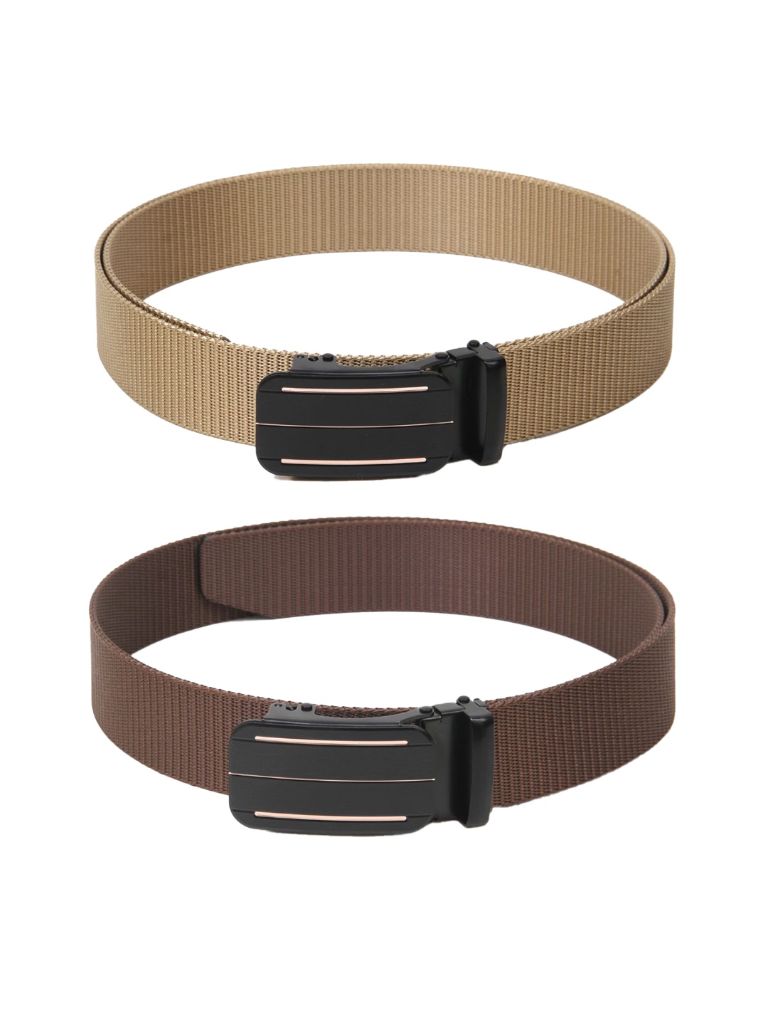 

Calvadoss Women Set Of 2 Textured Canvas Belt, Beige
