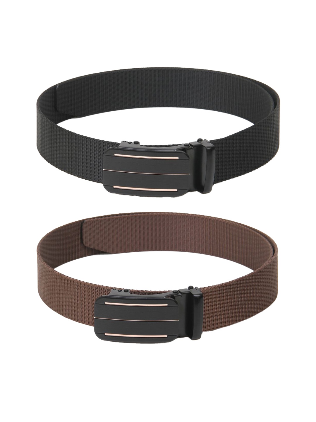 

Calvadoss Women Set Of 2 Textured Canvas Belt, Black