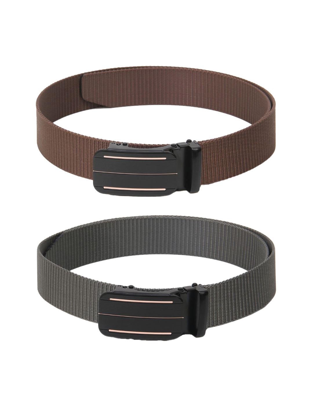 

Calvadoss Set Of 2 Women Textured Belts, Brown