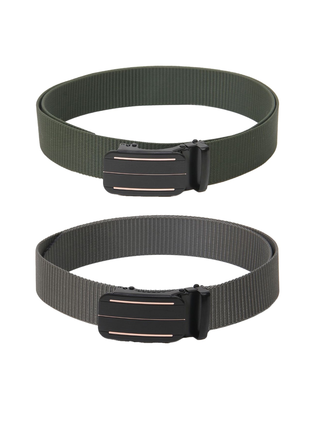 

Calvadoss Women Set of 2 Textured Belts, Green