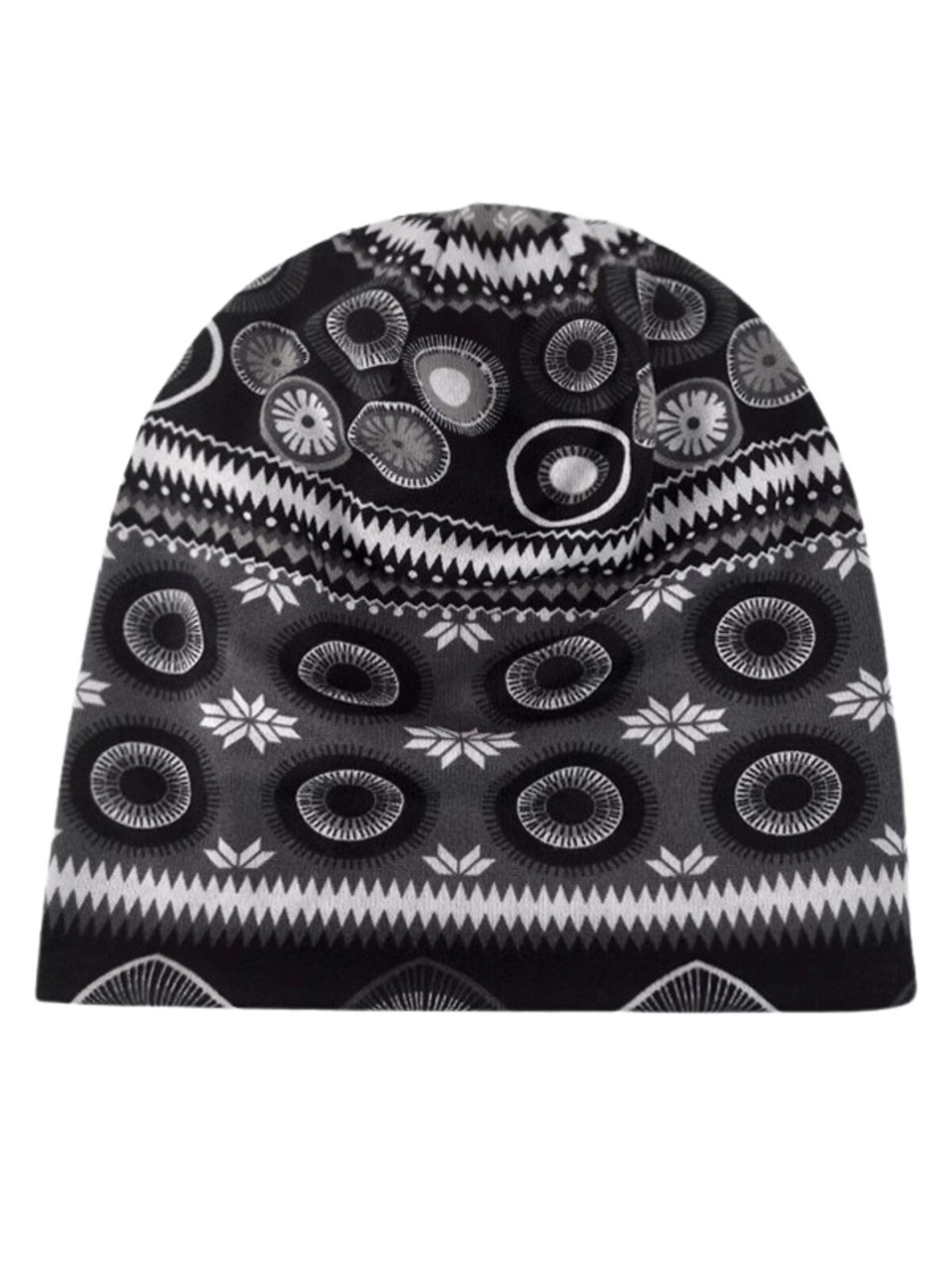 

YOUSTYLO Unisex Printed Cotton Beanie, Black