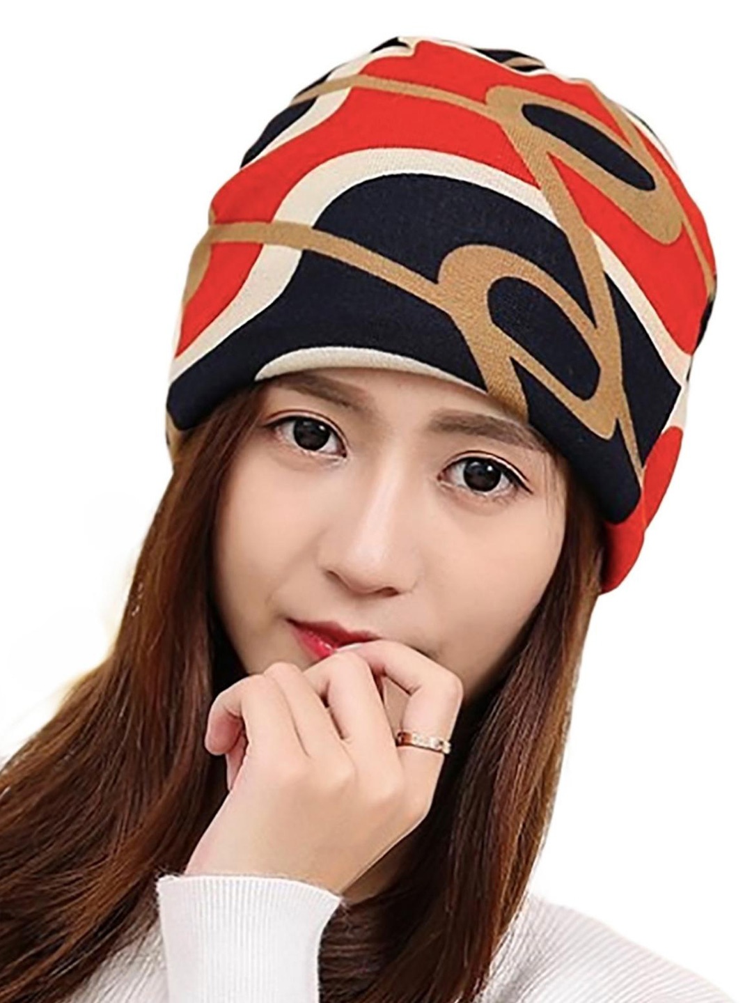 

YOUSTYLO Unisex Printed Beanie, Red