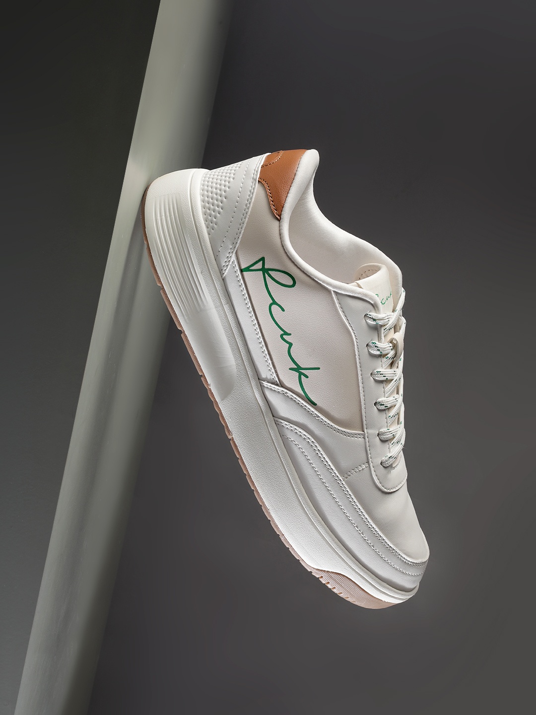 FCUK Men Brand Logo Sneakers, Off white