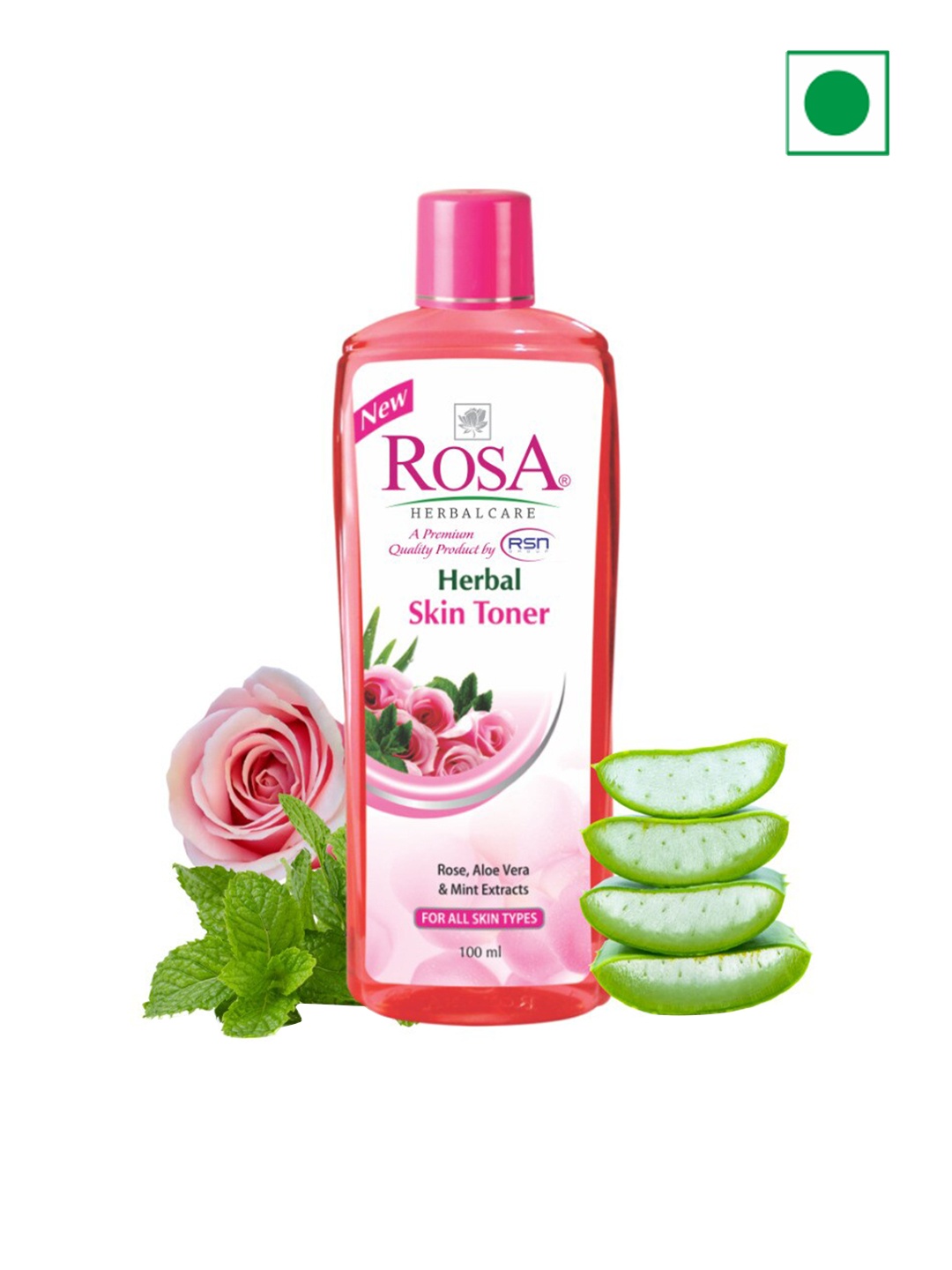 

ROSA Pure Rose Aloe Vera & Mint Skin Toner For Face Glowing & Radiance Skin -500ml