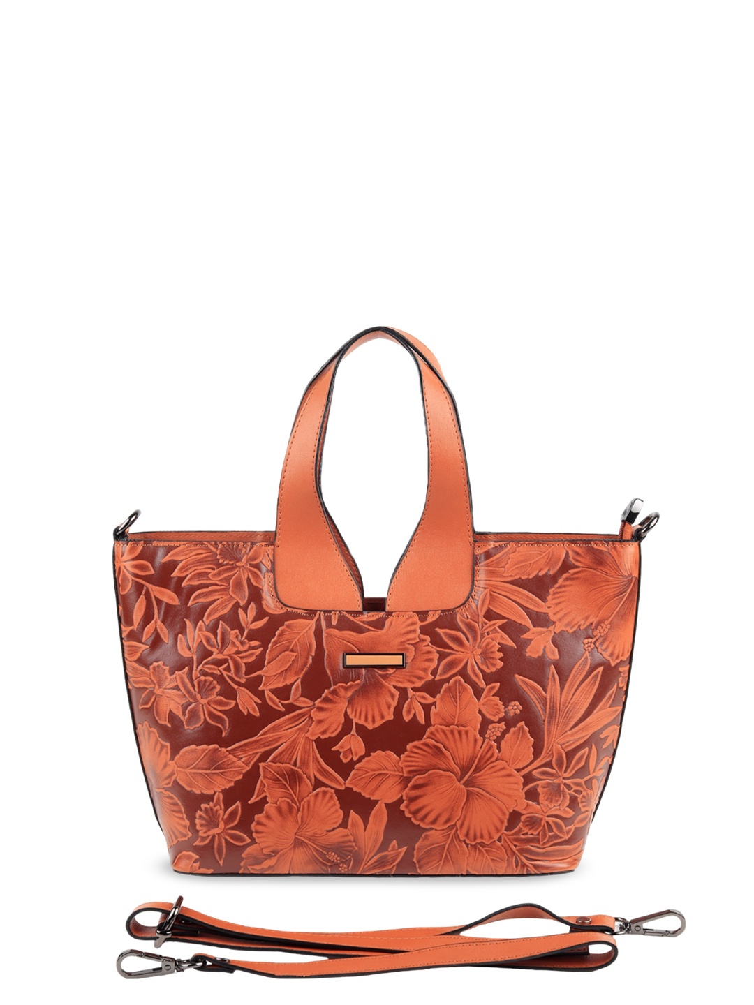 

ODETTE Floral Printed PU Handheld Bag, Brown