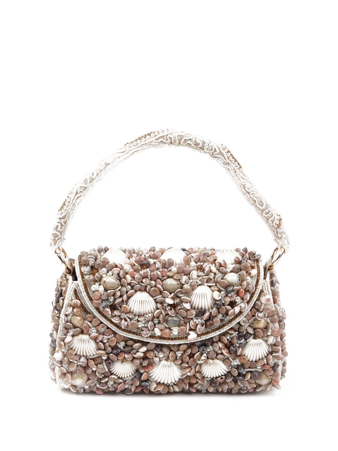 

ODETTE Embellished Box Clutch, White