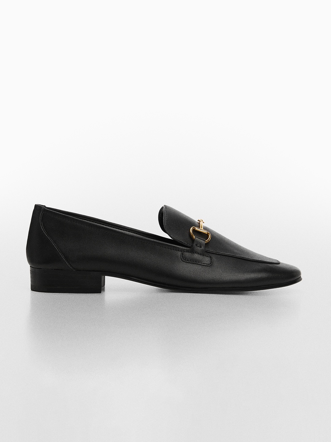 

MANGO Women Horsebit Loafers, Black