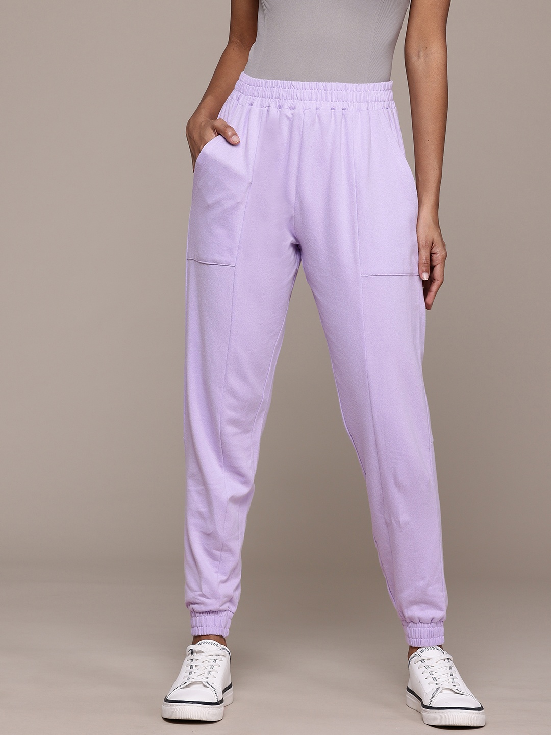 

Roadster Pleated Pure Cotton Joggers, Lavender