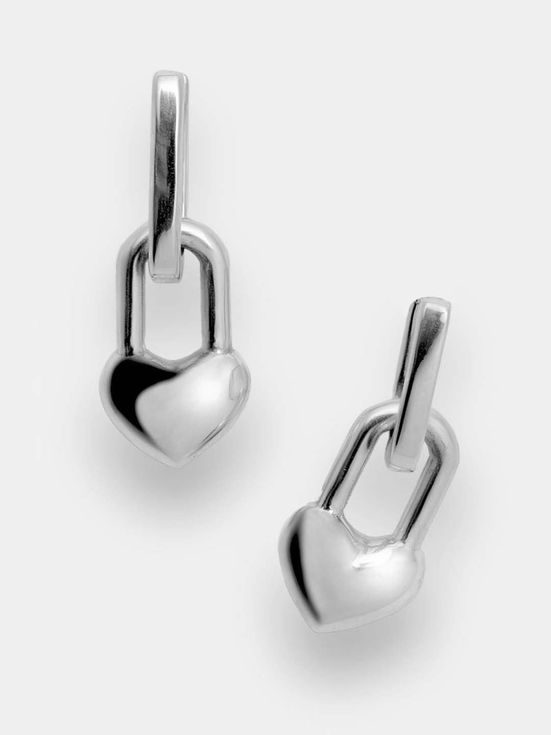 

Trisu 925 Sterling Silver Rhodium-Plated Contemporary Drop Earrings