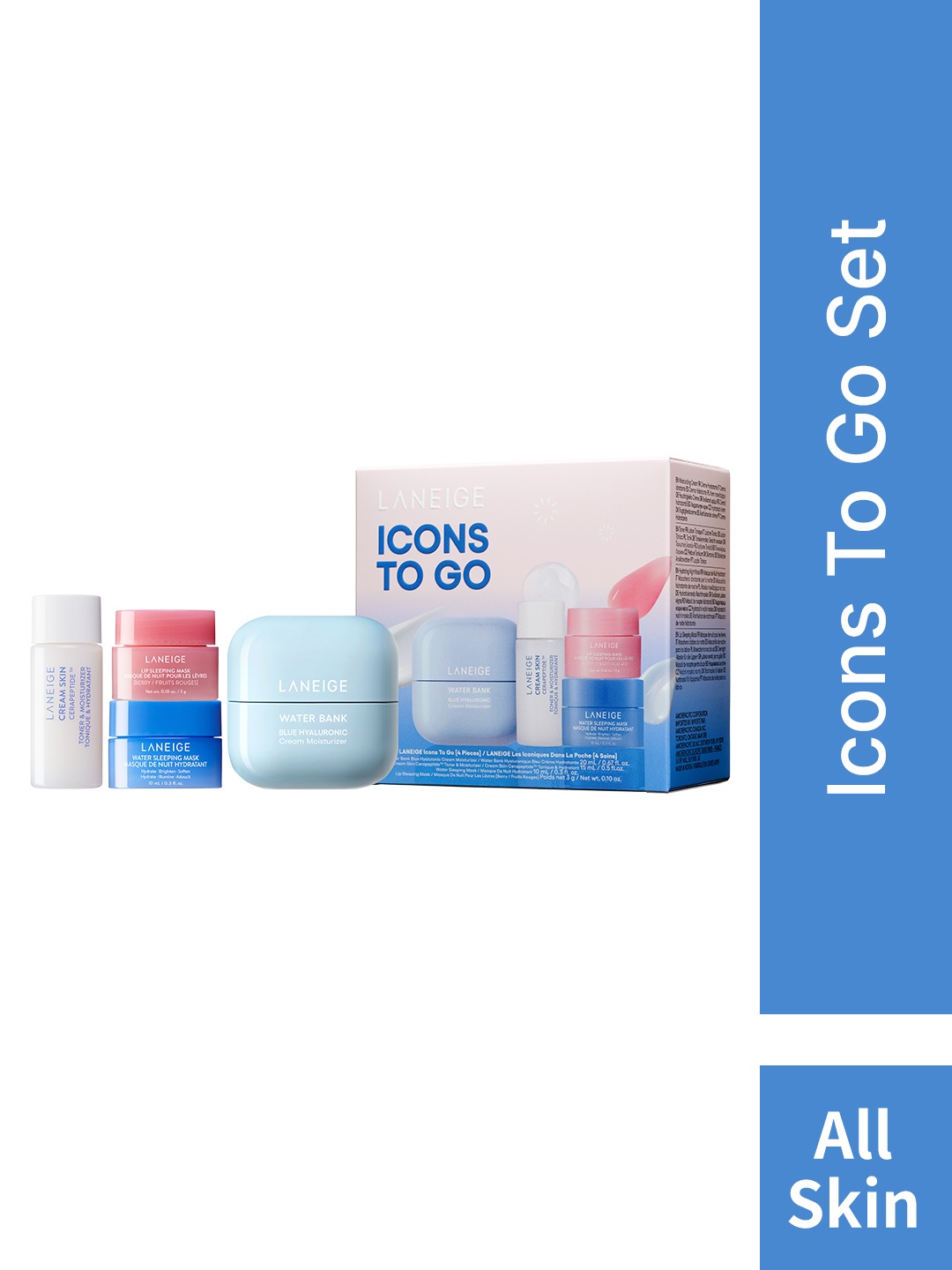 

LANEIGE Icons to Go Skin Care Gift Set to Hydrate & Revitalize, Blue