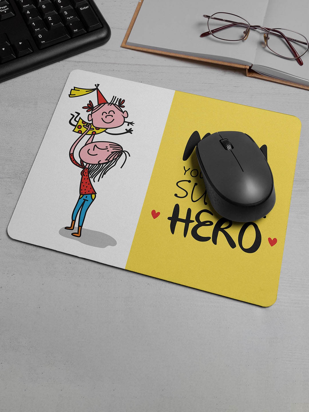 

DecorTwist Quotes Printed Mouse Pad Non-Slip Spill-Resistant Mousepad with Special-Textured Surface, Yellow