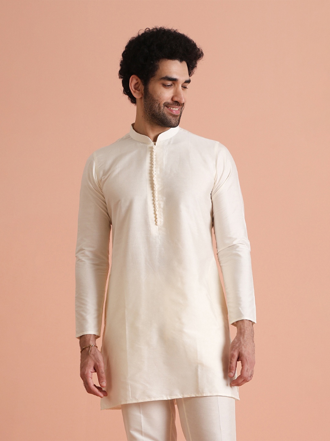 

KISAH Mandarin Collar Straight Kurta, Off white