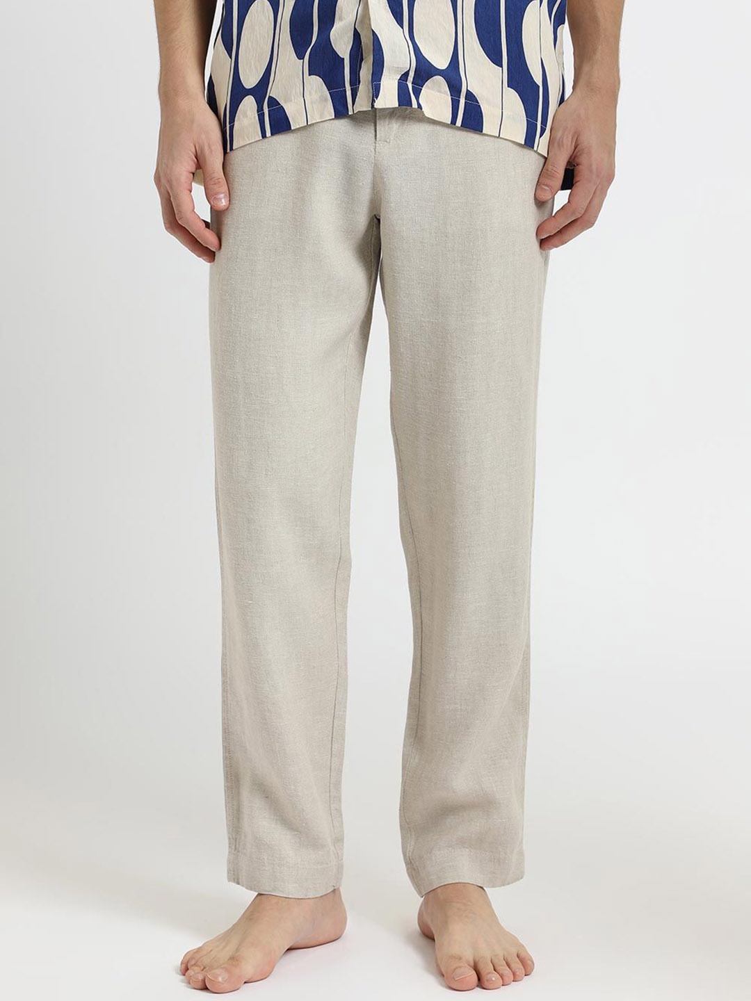 

Banana Club Men Classic Linen Regular Trousers, Brown