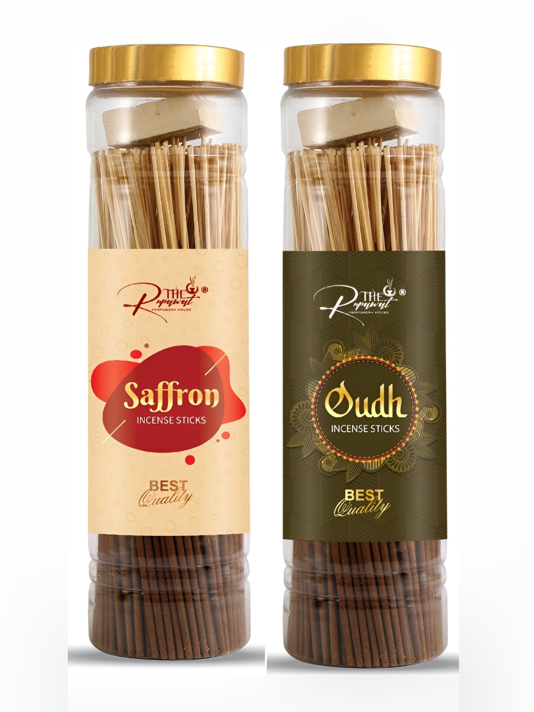 

THE RUPAWAT Perfumery House 2-pcs Brown Saffron & Oudh Incense Sticks