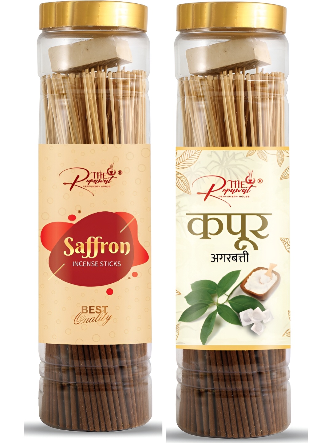 

THE RUPAWAT Perfumery House 2-pcs Brown Saffron & Kapoor Incense Sticks