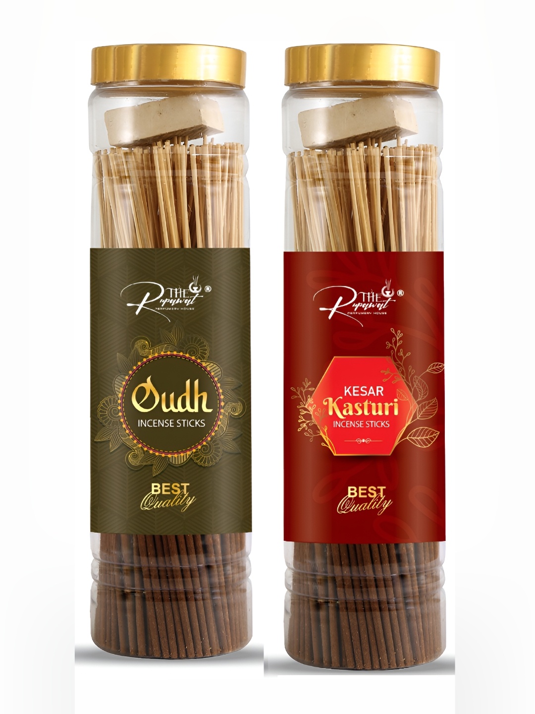

THE RUPAWAT Perfumery House 2-pcs Brown Oudh & Kesar Kasturi Incense Sticks