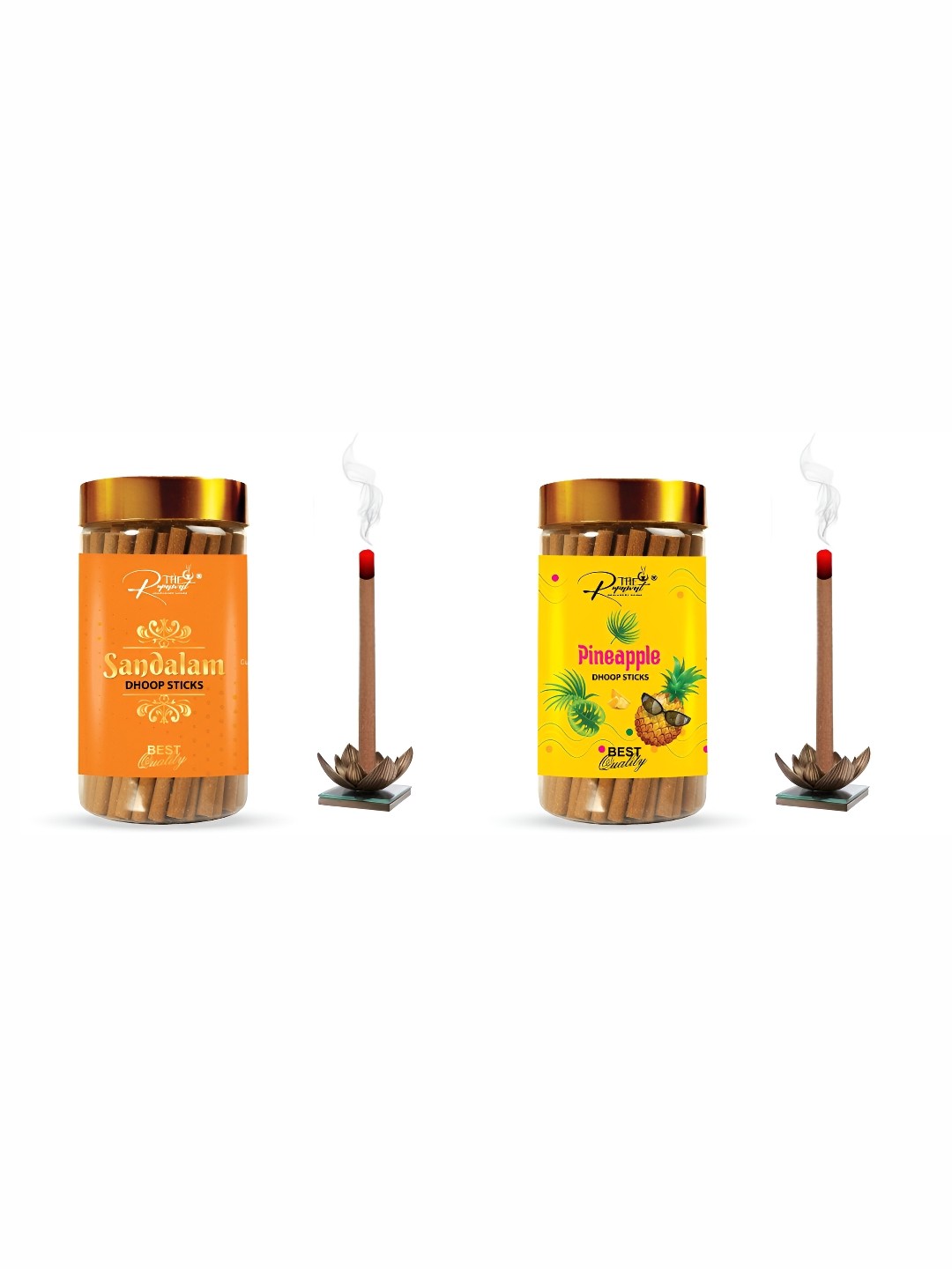

THE RUPAWAT Perfumery House 2-pcs Brown Sandalam & Pineapple Dhoop Sticks