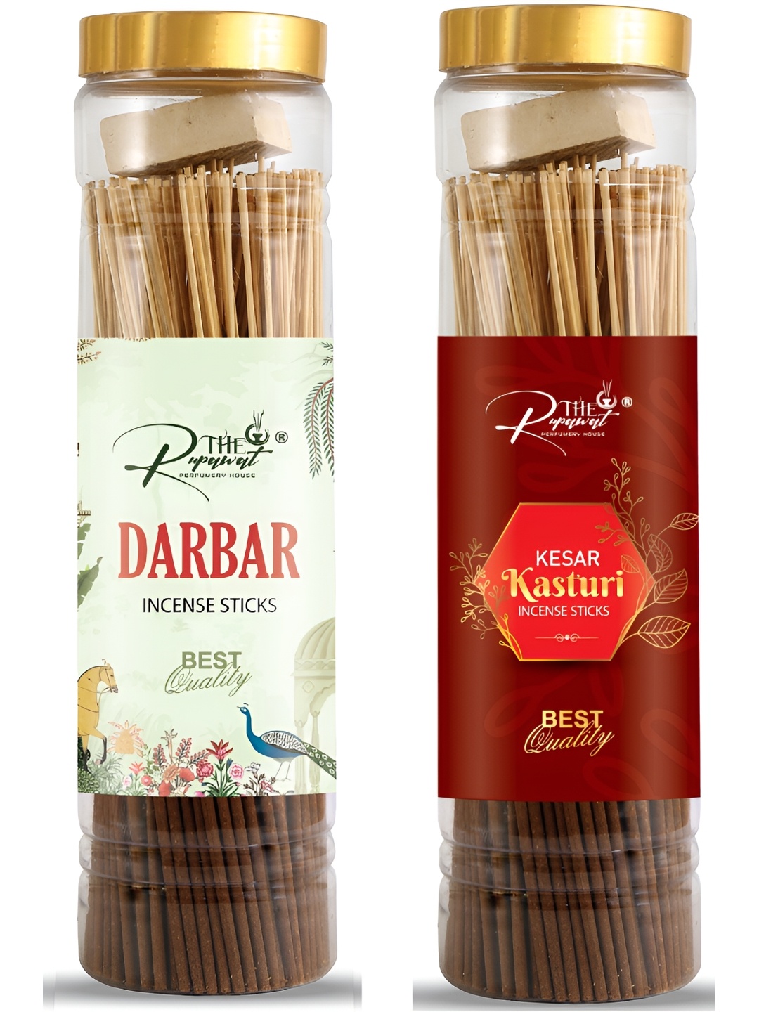 

THE RUPAWAT Perfumery House 2-pcs Brown Darbar & Kasturi Incense Sticks