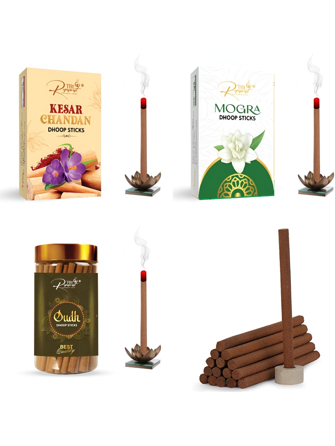

THE RUPAWAT Perfumery House 3 Pcs Incense Sticks, Brown