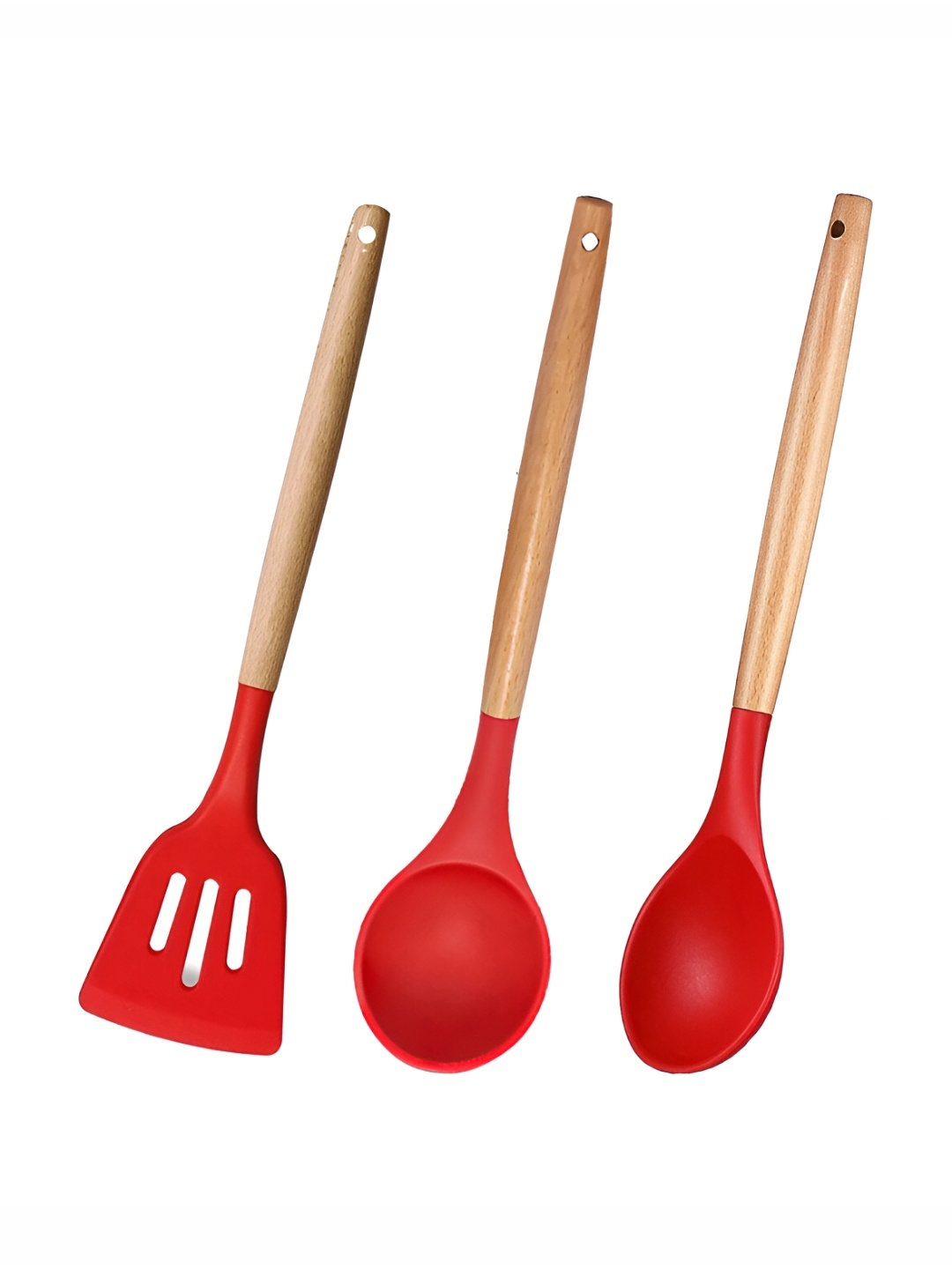

P-Plus International Red 3 Pieces Wood Spoons Spatula