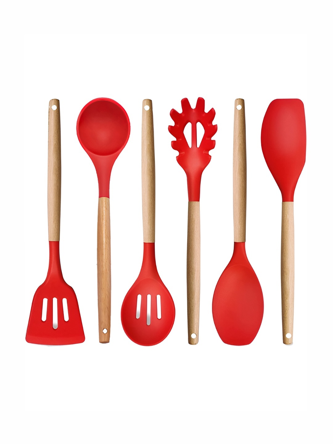 

P-Plus International Red 6 Pieces Wooden Spatulas
