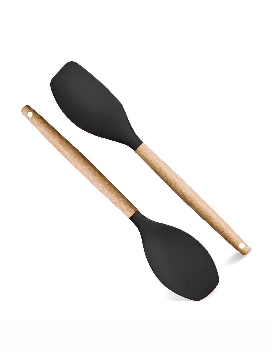

P-Plus International Black 2 Pieces Wooden Spatula Set
