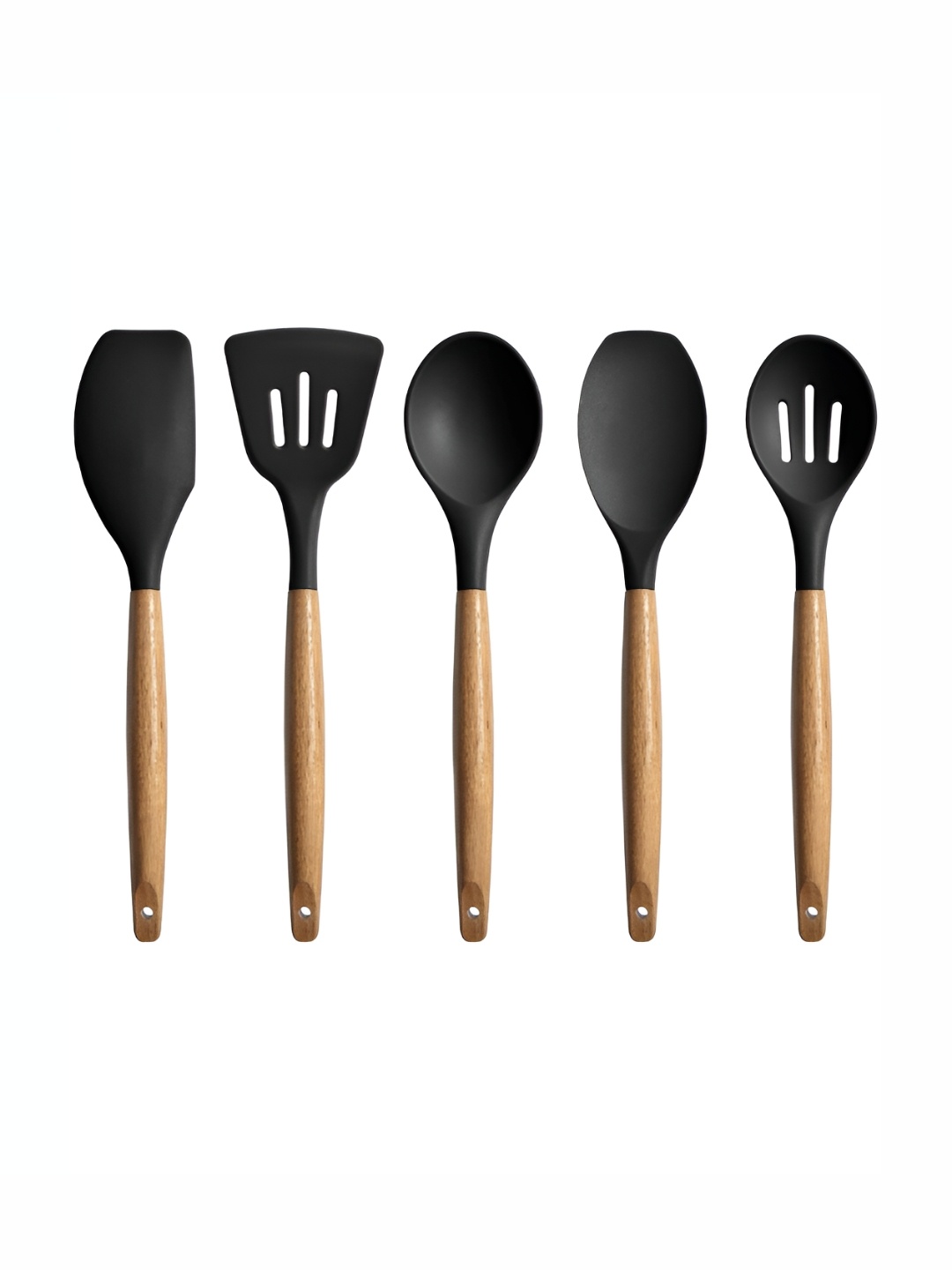 

P-Plus International Black 5Pcs Wooden Spatula Set