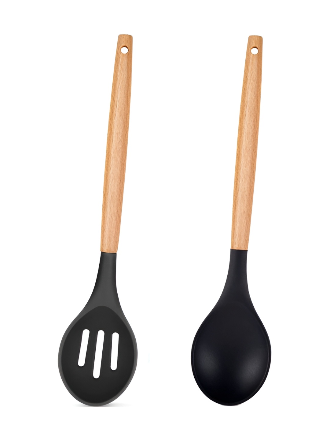 

P-Plus International Black 2 Pieces Wooden Spatula Set