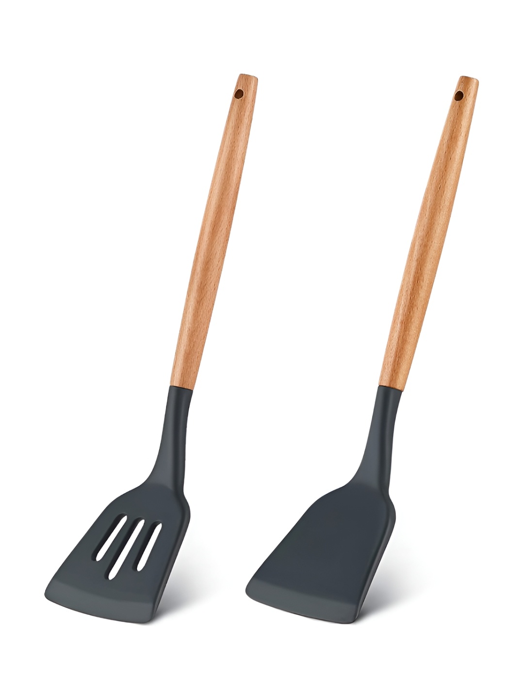 

P-Plus International Black & Brown 2 Pieces Wooden Spatula Set