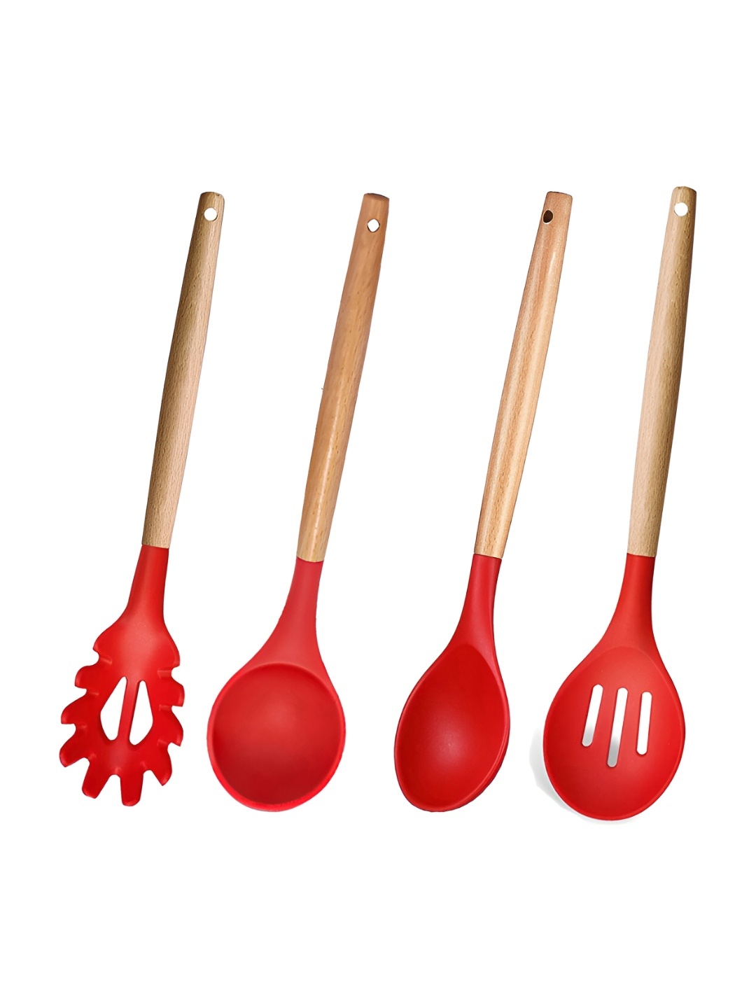 

P-Plus International Red 4 Pcs Non-Stick Spoons Spatula Sets