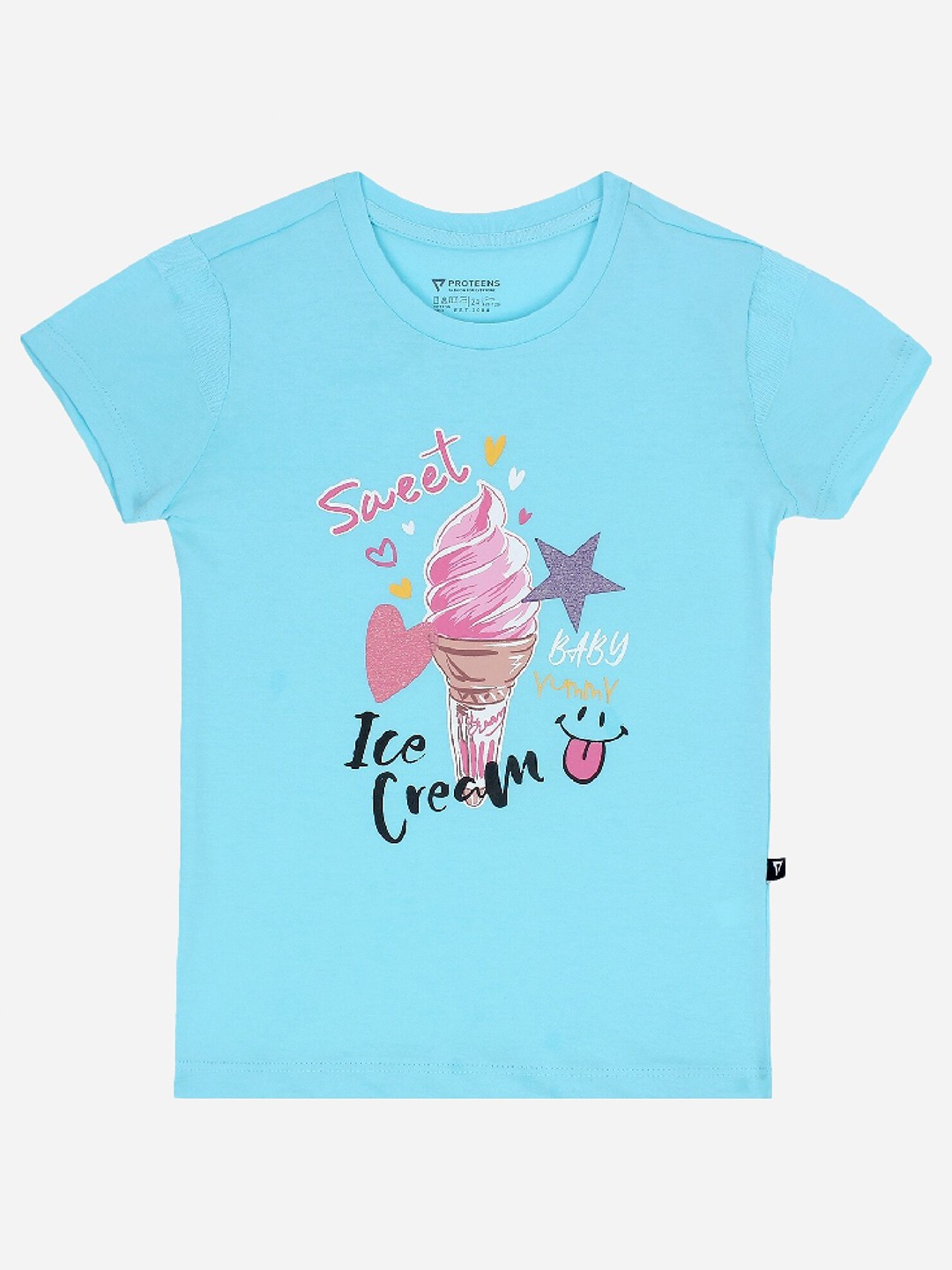 

Bodycare Girls Typography Printed T-shirt, Blue