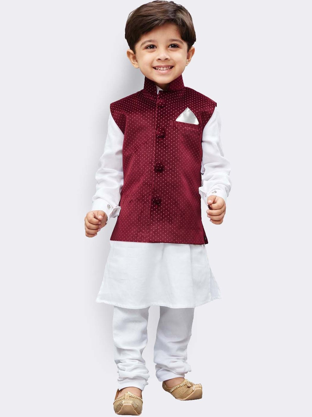 

VASTRAMAY Boys Regular Pure Cotton Kurta With Pyjama, White