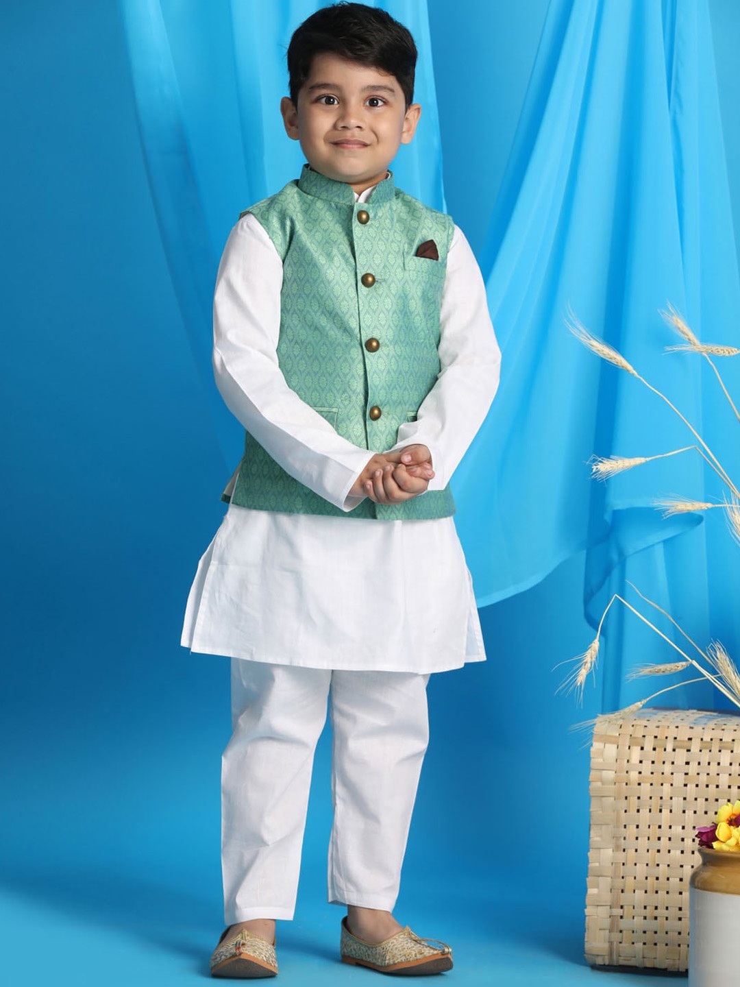 

VASTRAMAY Boys Kurta With Pyjama, White