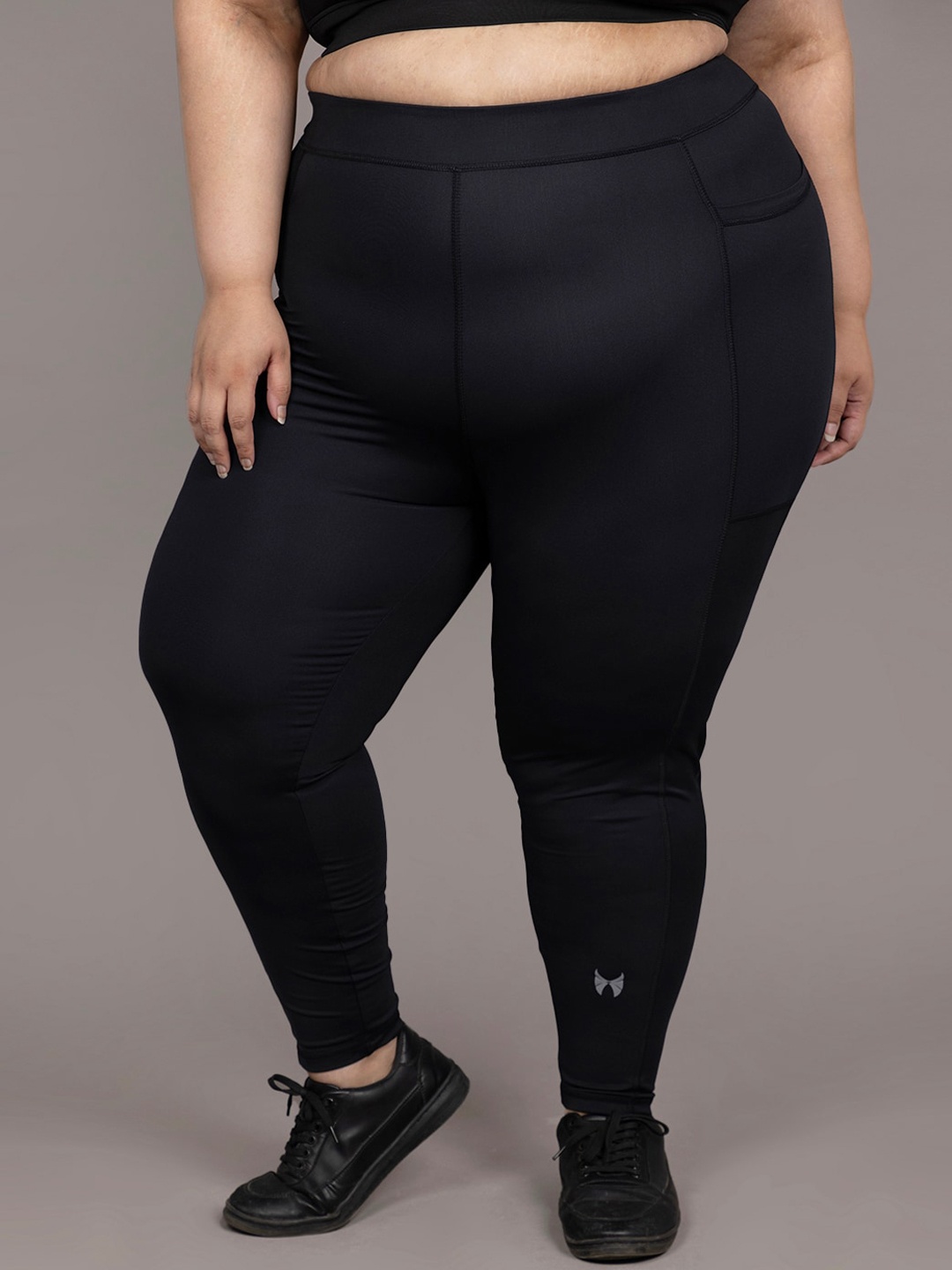 

skyria Plus Size Side Pocket Tights, Black
