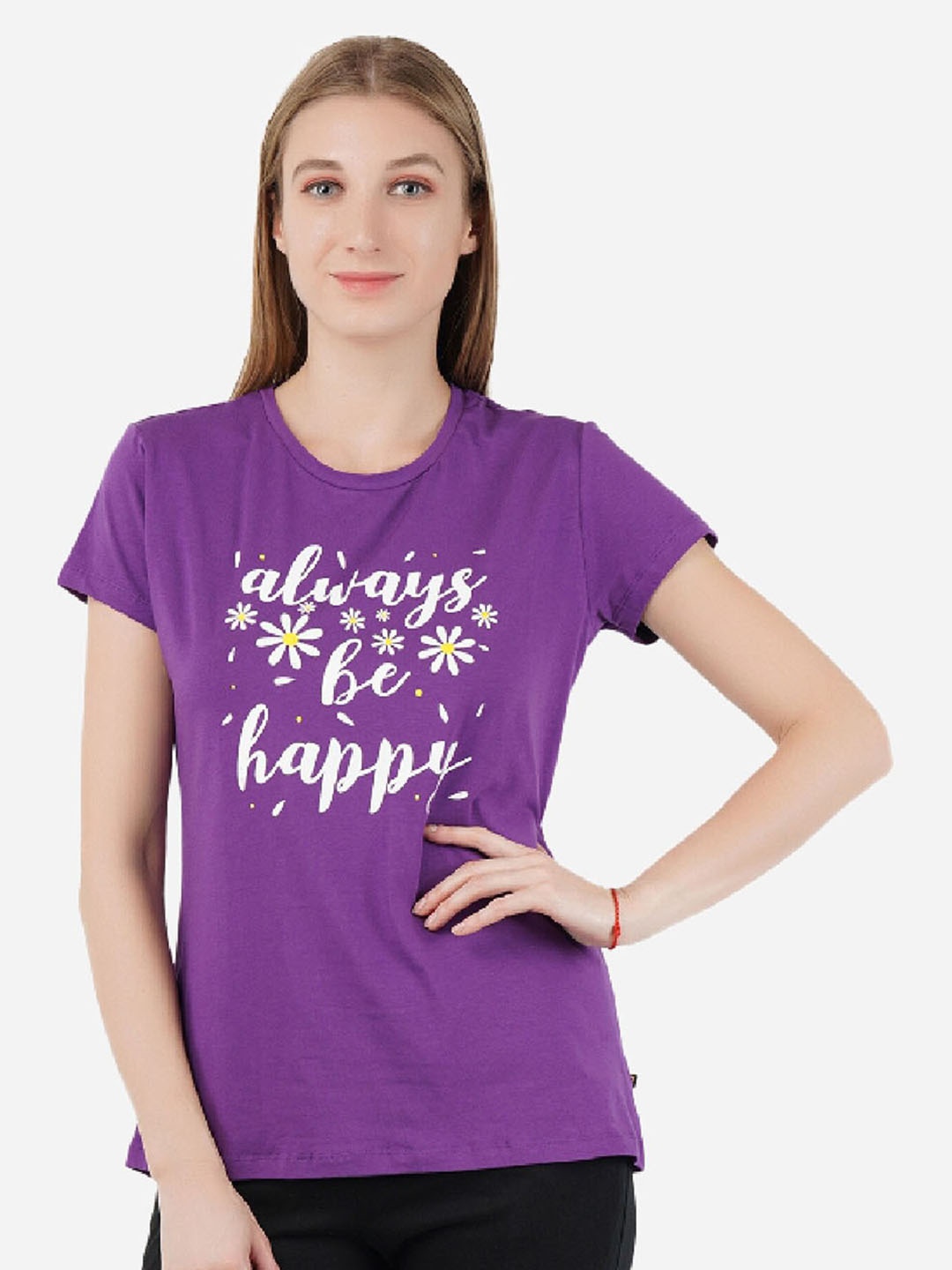 

PROTEENS Typography Printed T-shirt, Purple