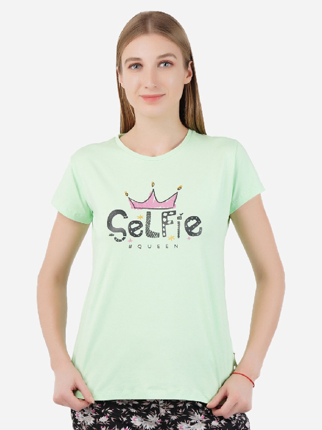 

PROTEENS Typography Printed Round Neck T-shirt, Green