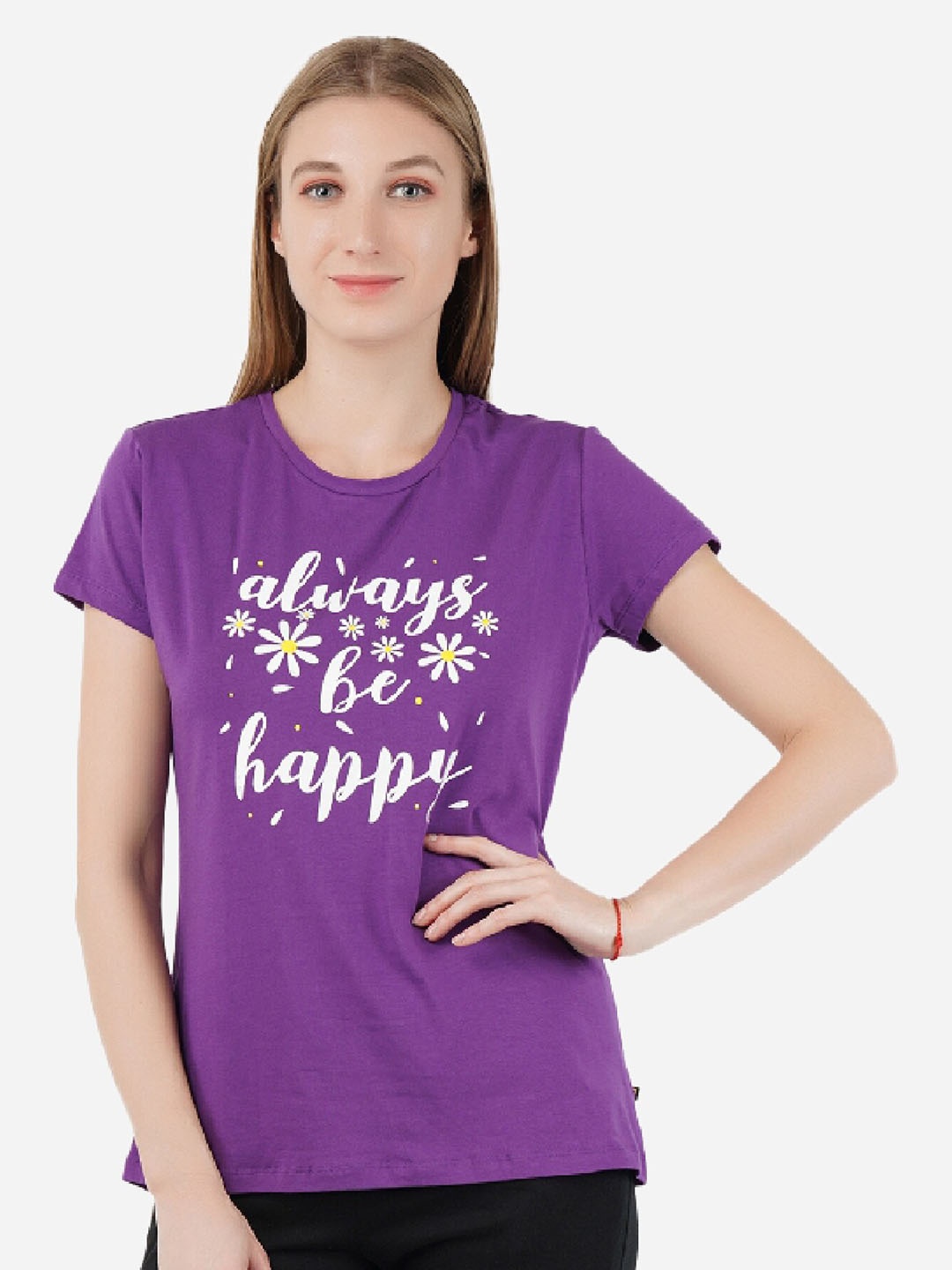 

PROTEENS Typography Printed T-shirt, Purple